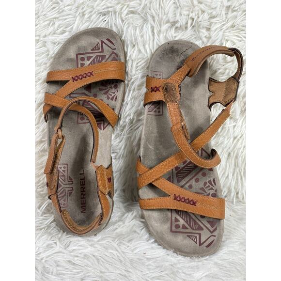 Merrell Strappy Sandals Brown Sugar Pomegranate Women's Size 6 Style J358413C - Picture 1 of 6